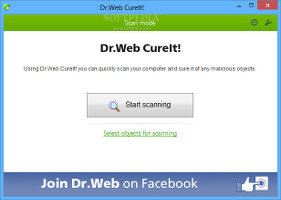 Showing the interface in Dr. Web CureIt